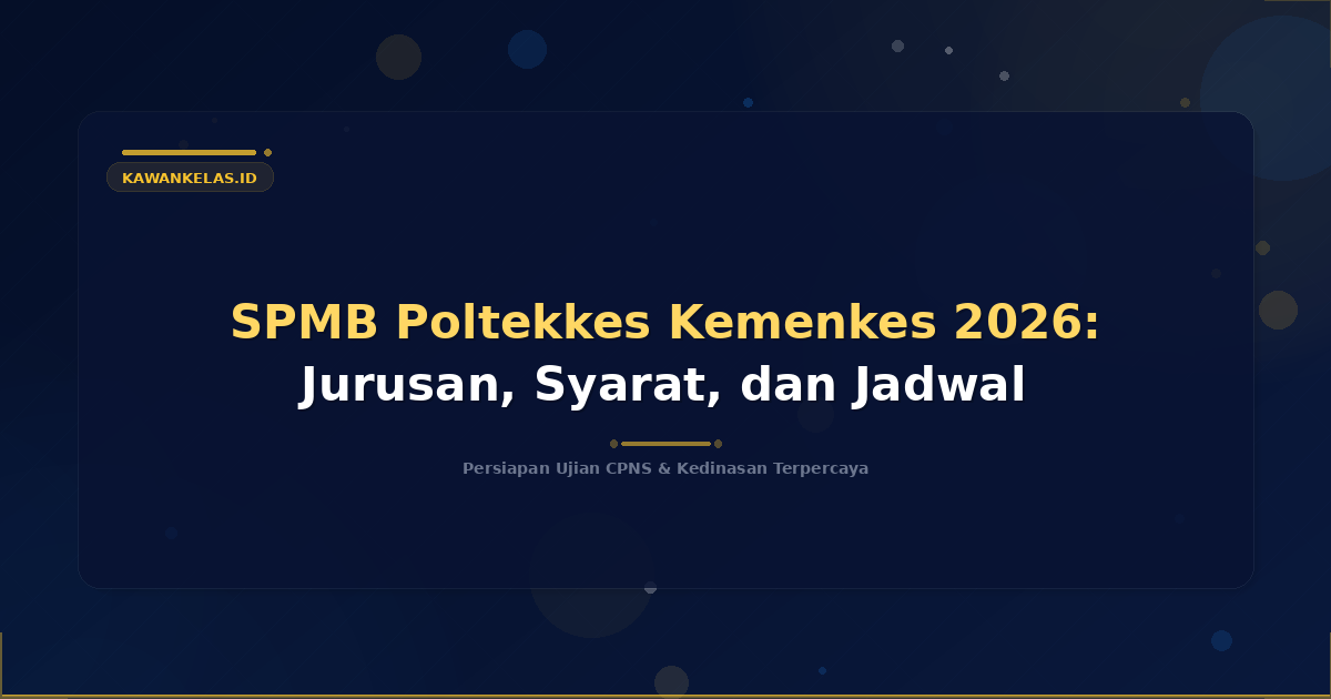 SPMB Poltekkes Kemenkes 2026: Jurusan, Syarat, dan Jadwal Pendaftaran Lengkap