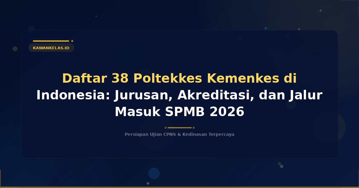 Daftar 38 Poltekkes Kemenkes di Indonesia: Jurusan, Akreditasi, dan Jalur Masuk SPMB 2026