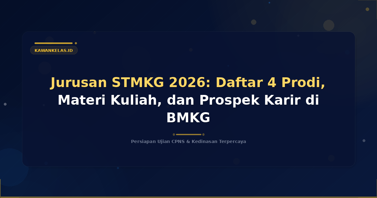 Jurusan STMKG 2026: Daftar 4 Prodi, Materi Kuliah, dan Prospek Karir di BMKG