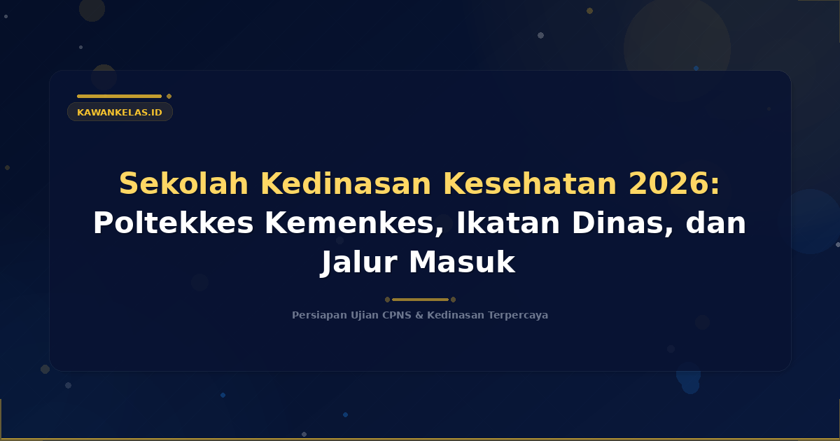 Sekolah Kedinasan Kesehatan 2026: Poltekkes Kemenkes, Ikatan Dinas, dan Jalur Masuk
