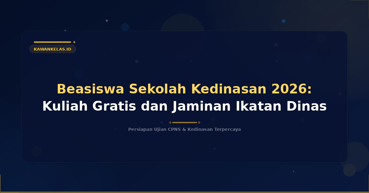 Beasiswa Sekolah Kedinasan 2026: Kuliah Gratis dan Jaminan Ikatan Dinas