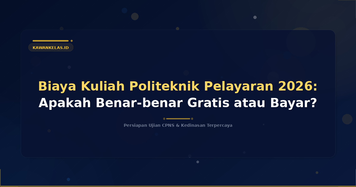 Biaya Kuliah Politeknik Pelayaran 2026: Apakah Benar-benar Gratis atau Bayar?