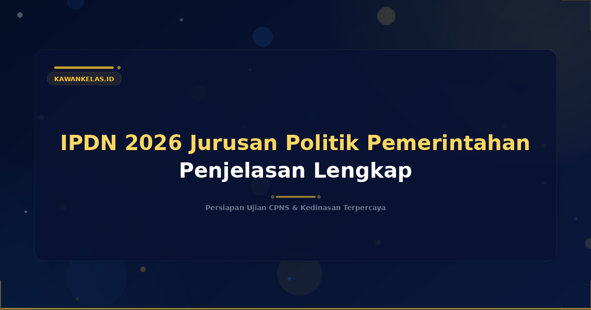 IPDN 2026 Jurusan Politik Pemerintahan Penjelasan Lengkap
