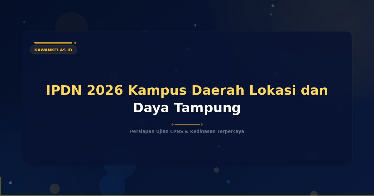 IPDN 2026 Kampus Daerah Lokasi dan Daya Tampung