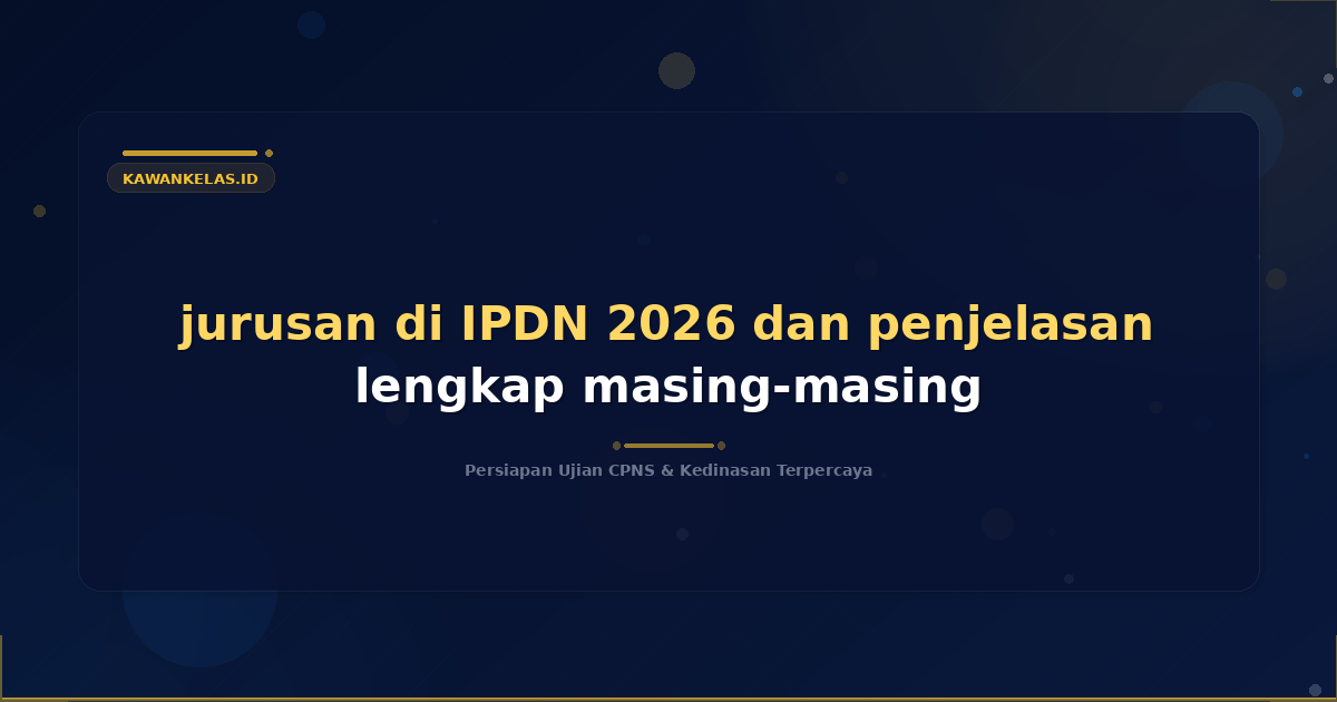 jurusan di IPDN 2026 dan penjelasan lengkap masing-masing