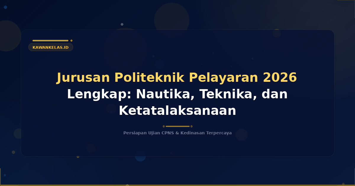 Jurusan Politeknik Pelayaran 2026 Lengkap: Nautika, Teknika, dan Ketatalaksanaan