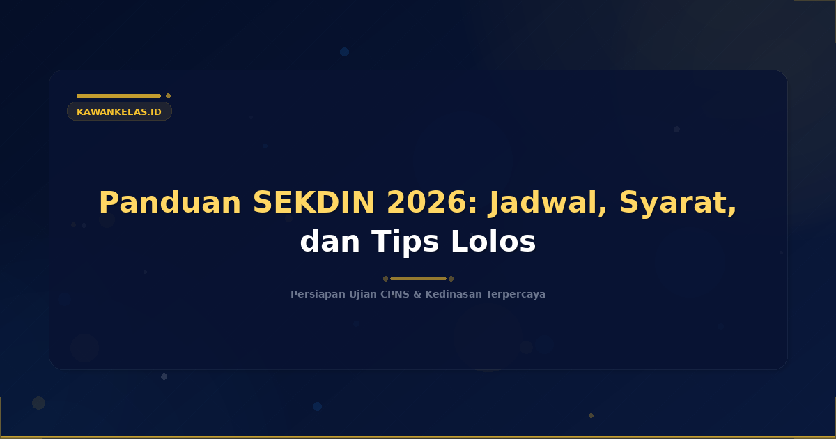 Panduan SEKDIN 2026: Jadwal, Syarat, dan Tips Lolos