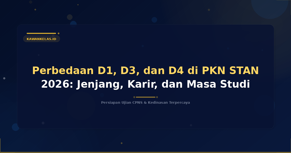 Perbedaan D1, D3, dan D4 di PKN STAN 2026: Jenjang, Karir, dan Masa Studi