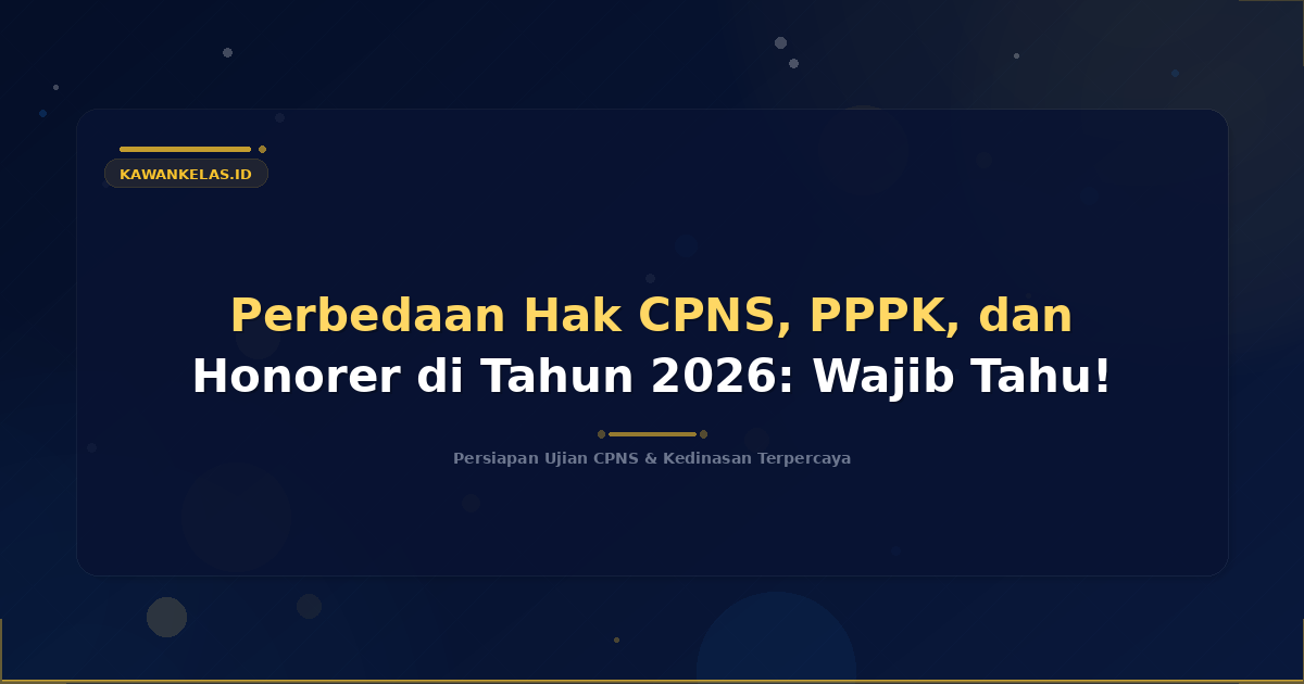 Perbedaan Hak CPNS, PPPK, dan Honorer di Tahun 2026: Wajib Tahu!