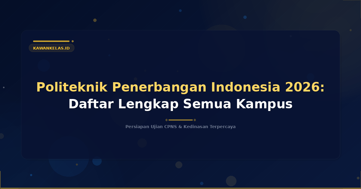 Politeknik Penerbangan Indonesia 2026: Daftar Lengkap Semua Kampus