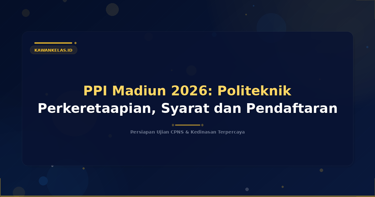 PPI Madiun 2026: Politeknik Perkeretaapian, Syarat dan Pendaftaran