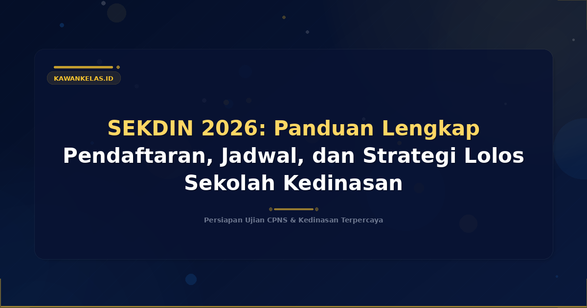 SEKDIN 2026: Panduan Lengkap Pendaftaran, Jadwal, dan Strategi Lolos Sekolah Kedinasan