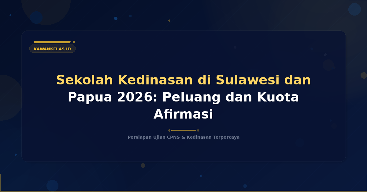 Sekolah Kedinasan di Sulawesi dan Papua 2026: Peluang dan Kuota Afirmasi