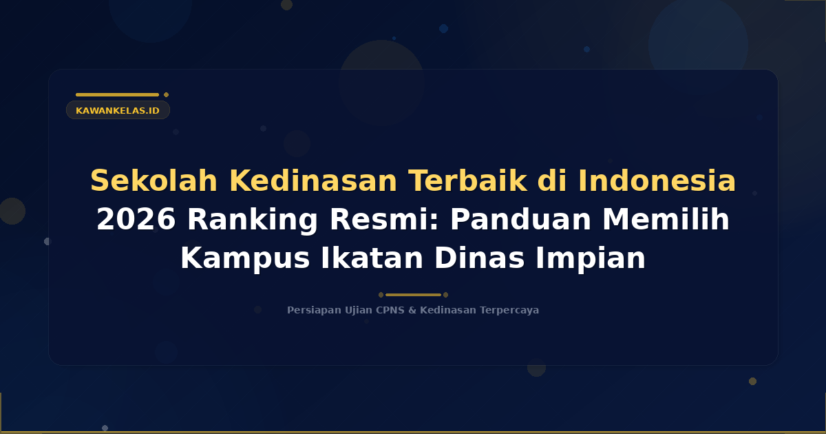 Sekolah Kedinasan Terbaik di Indonesia 2026 Ranking Resmi: Panduan Memilih Kampus Ikatan Dinas Impian