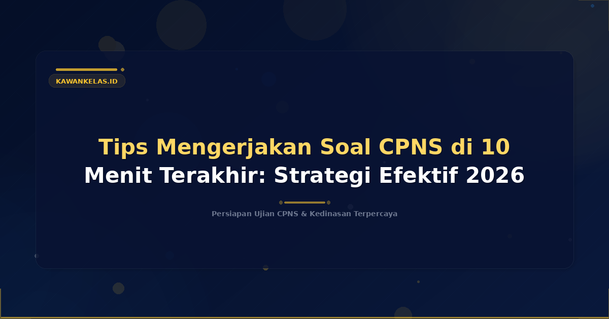 Tips Mengerjakan Soal CPNS di 10 Menit Terakhir: Strategi Efektif 2026